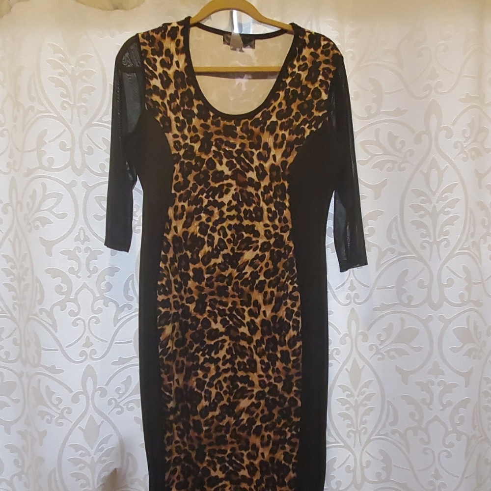 Leopard Print Midi Dress
